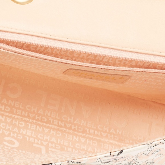 SOLD ✨Chanel Limited Edition Karl Lagerfeld Print Satin Stitch Chain Scarf Bag - Picture 4 of 17